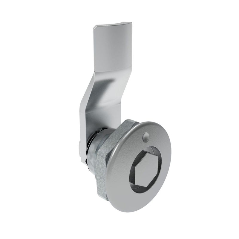 SOUTHCO Quarter-Turn Cam Latch, Bellcore 216, 8mm (.31 in) Grip, Not Sealed, Zinc Alloy, Chrome Plated, Bright [E5-1-131-050]