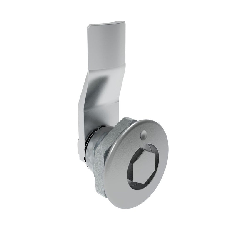 SOUTHCO Quarter-Turn Cam Latch, Bellcore 216, 10mm (.39 in) Grip, Not Sealed, Zinc Alloy, Chrome Plated, Bright [E5-1-131-060]