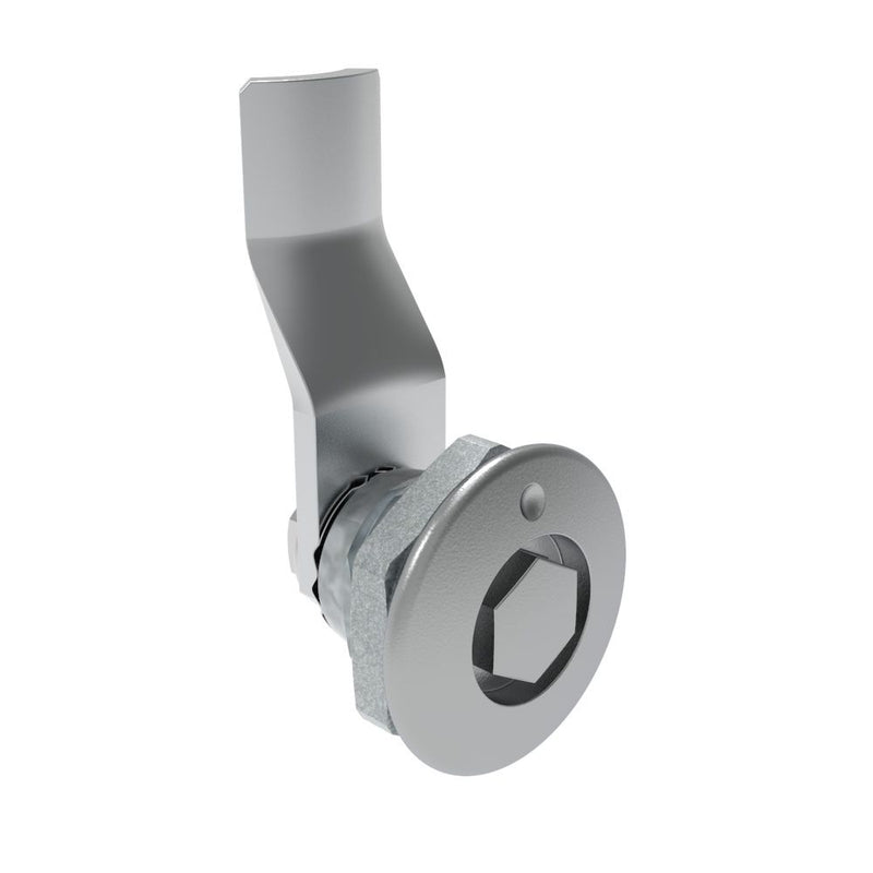 SOUTHCO Quarter-Turn Cam Latch, Bellcore 216, 22mm (.87 in) Grip, Not Sealed, Zinc Alloy, Chrome Plated, Bright [E5-1-131-120]
