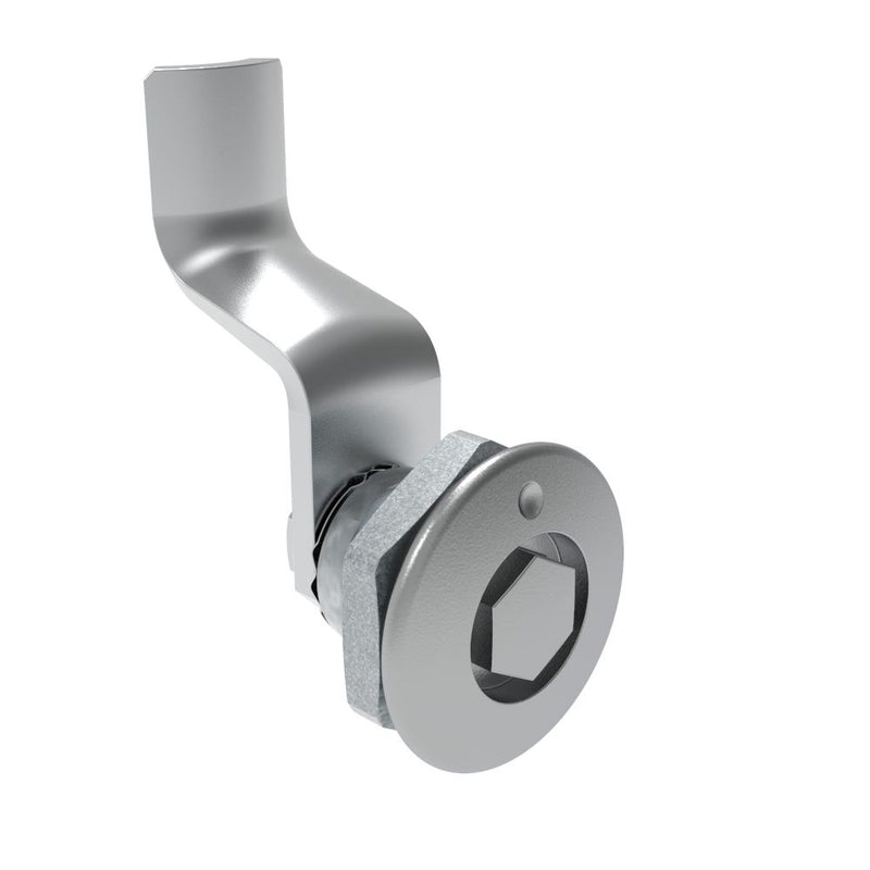 SOUTHCO Quarter-Turn Cam Latch, Bellcore 216, 36mm (1.42 in) Grip, Sealed, Zinc Alloy, Chrome Plated, Bright [E5-1-131-191]
