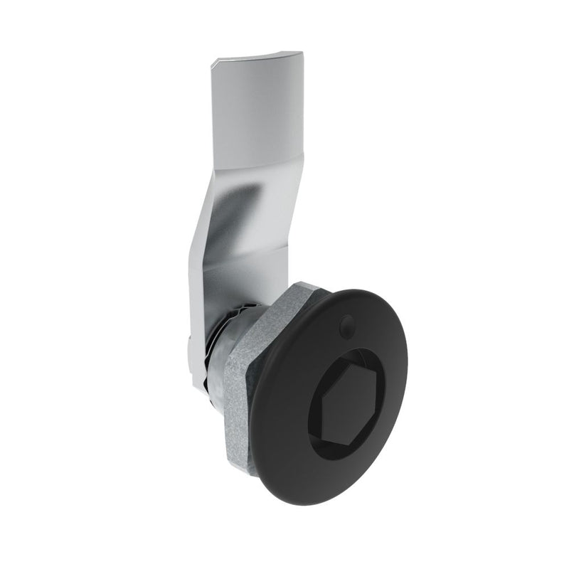 SOUTHCO Quarter-Turn Cam Latch, Bellcore 216, 10mm (.39 in) Grip, Sealed, Zinc Alloy, Powder Coat, Black [E5-1-135-061]