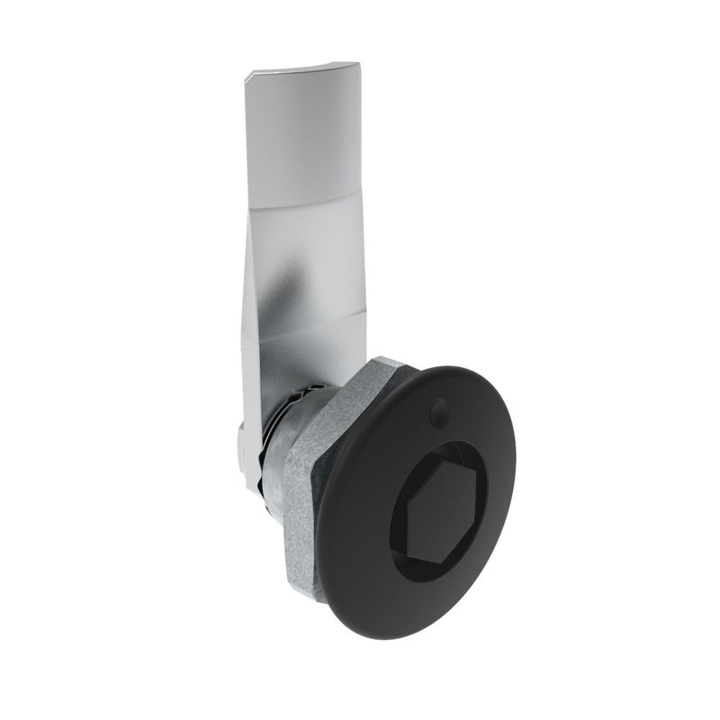SOUTHCO Quarter-Turn Cam Latch, Bellcore 216, 14mm (.55 in) Grip, Sealed, Zinc Alloy, Powder Coat, Black [E5-1-135-081]