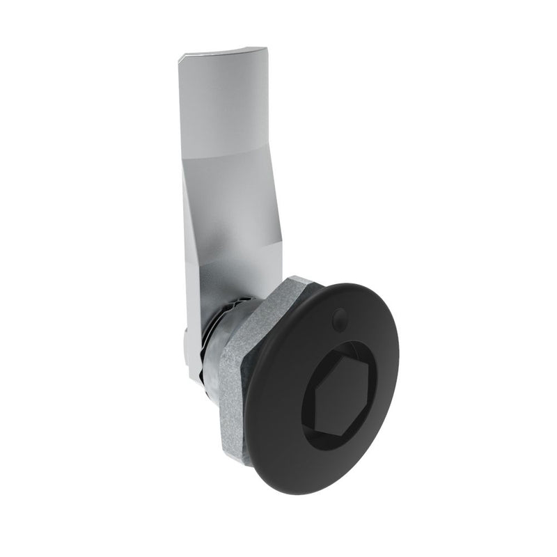 SOUTHCO Quarter-Turn Cam Latch, Bellcore 216, 16mm (.63 in) Grip, Sealed, Zinc Alloy, Powder Coat, Black [E5-1-135-091]