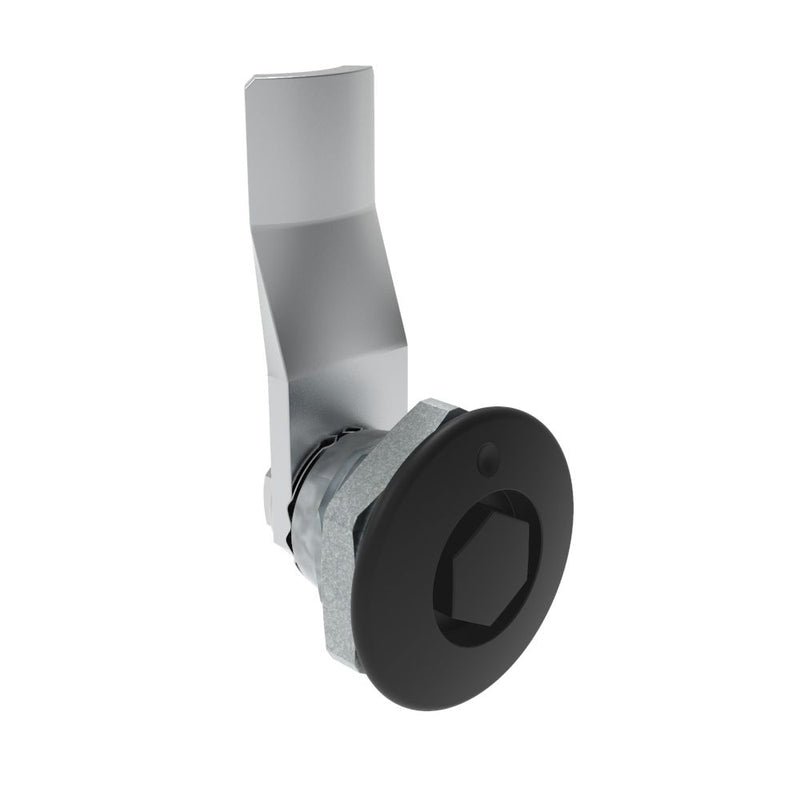 SOUTHCO Quarter-Turn Cam Latch, Bellcore 216, 18mm (.71 in) Grip, Not Sealed, Zinc Alloy, Powder Coat, Black [E5-1-135-100]