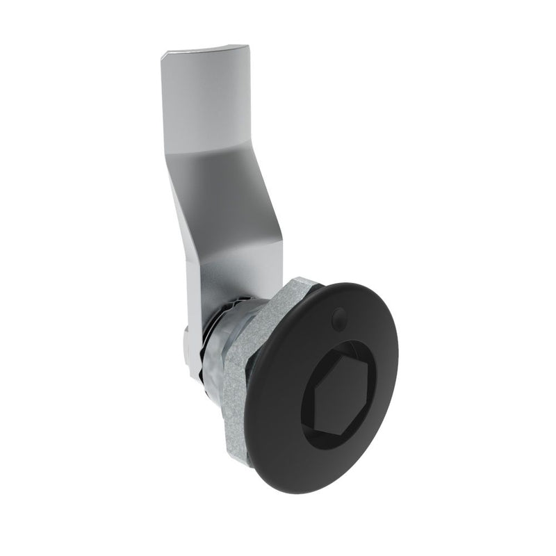 SOUTHCO Quarter-Turn Cam Latch, Bellcore 216, 20mm (.79 in) Grip, Not Sealed, Zinc Alloy, Powder Coat, Black [E5-1-135-110]