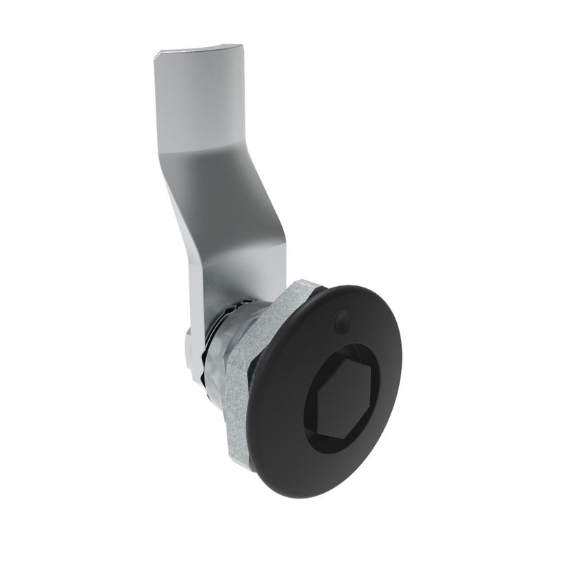 SOUTHCO Quarter-Turn Cam Latch, Bellcore 216, 22mm (.87 in) Grip, Not Sealed, Zinc Alloy, Powder Coat, Black [E5-1-135-120]