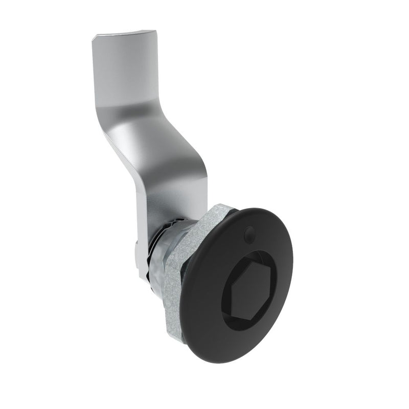 SOUTHCO Quarter-Turn Cam Latch, Bellcore 216, 28mm (1.10 in) Grip, Not Sealed, Zinc Alloy, Powder Coat, Black [E5-1-135-150]