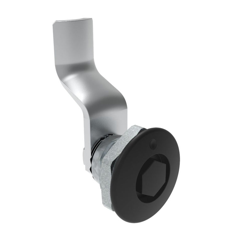 SOUTHCO Quarter-Turn Cam Latch, Bellcore 216, 30mm (1.18 in) Grip, Not Sealed, Zinc Alloy, Powder Coat, Black [E5-1-135-160]