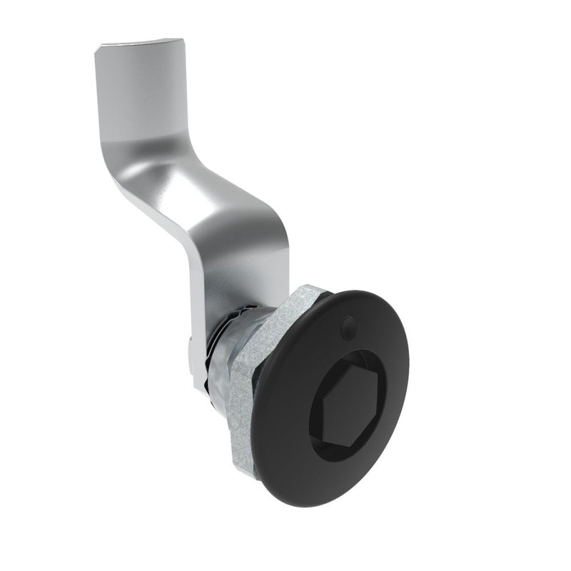 SOUTHCO Quarter-Turn Cam Latch, Bellcore 216, 36mm (1.42 in) Grip, Not Sealed, Zinc Alloy, Powder Coat, Black [E5-1-135-190]