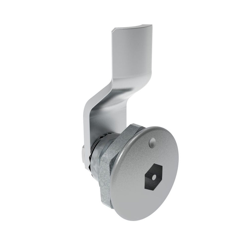 SOUTHCO Quarter-Turn Cam Latch, Bellcore Electronics, 2mm (.08 in) Grip, Not Sealed, Zinc Alloy, Chrome Plated, Bright [E5-1-191-020]