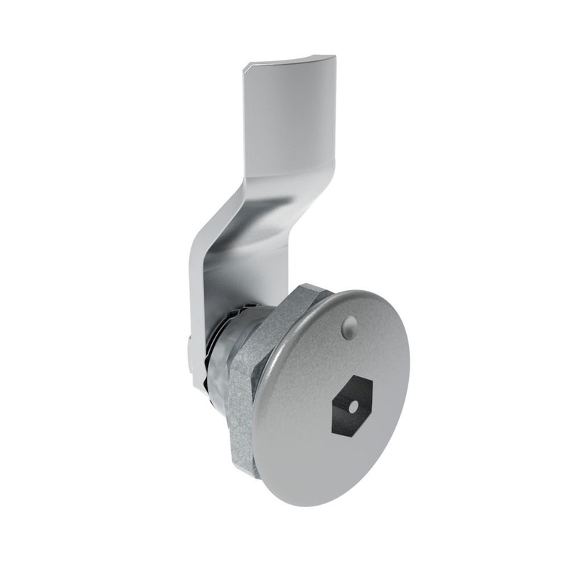 SOUTHCO Quarter-Turn Cam Latch, Bellcore Electronics, 4mm (.16 in) Grip, Not Sealed, Zinc Alloy, Chrome Plated, Bright [E5-1-191-030]