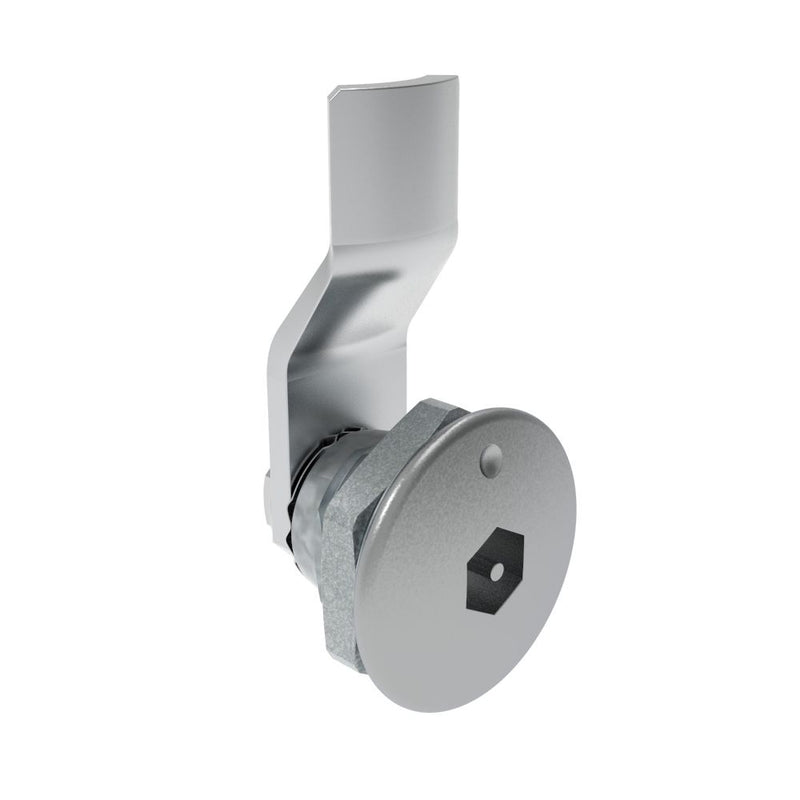 SOUTHCO Quarter-Turn Cam Latch, Bellcore Electronics, 6mm (.24 in) Grip, Not Sealed, Zinc Alloy, Chrome Plated, Bright [E5-1-191-040]