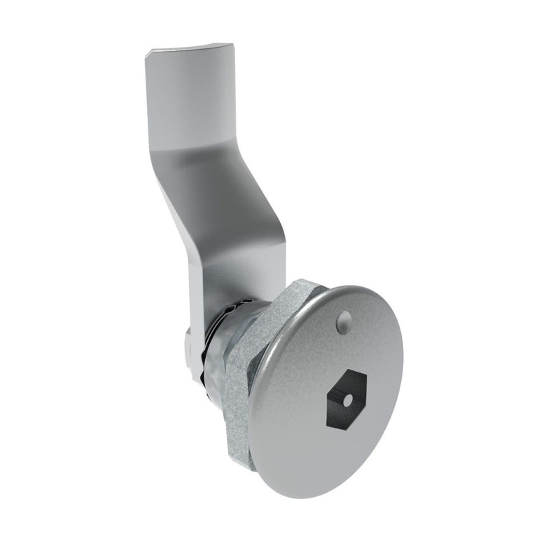 SOUTHCO Quarter-Turn Cam Latch, Bellcore Electronics, 24mm (.94 in) Grip, Not Sealed, Zinc Alloy, Chrome Plated, Bright [E5-1-191-130]