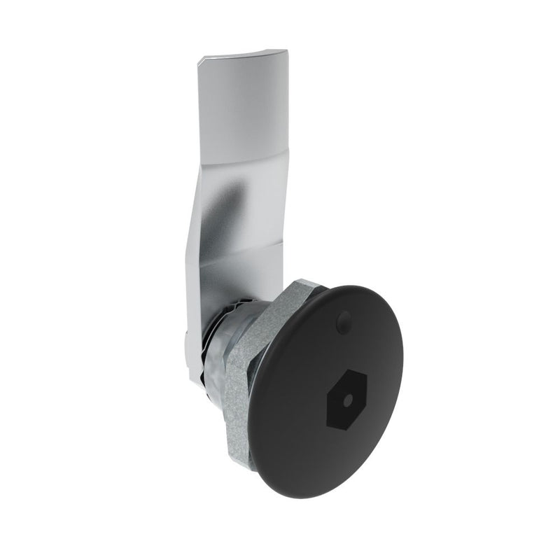 SOUTHCO Quarter-Turn Cam Latch, Bellcore Electronics, 12mm (.47 in) Grip, Not Sealed, Zinc Alloy, Powder Coat, Black [E5-1-195-070]