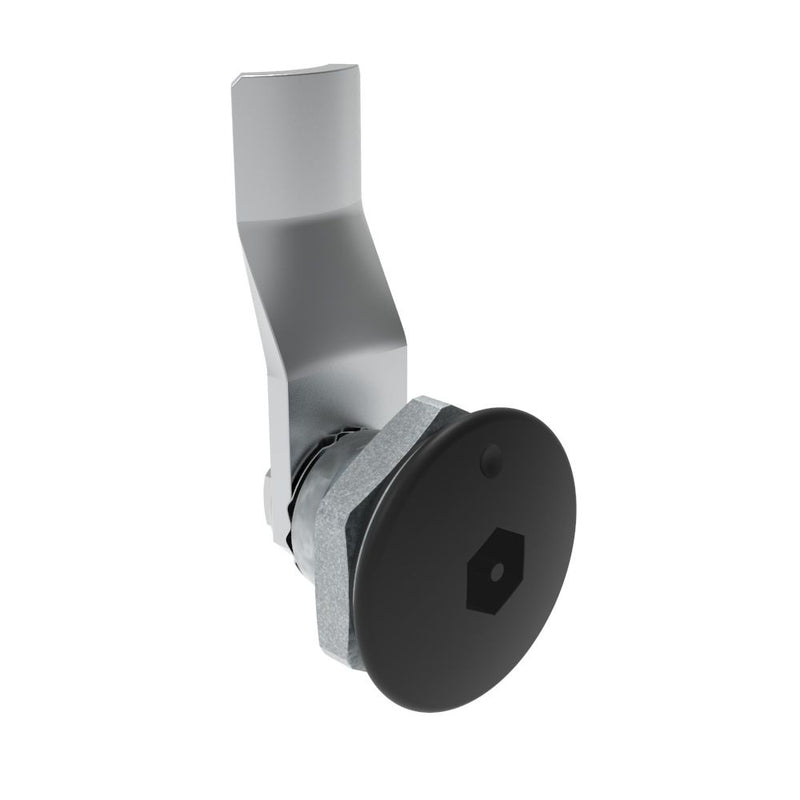 SOUTHCO Quarter-Turn Cam Latch, Bellcore Electronics, 20mm (.79 in) Grip, Sealed, Zinc Alloy, Powder Coat, Black [E5-1-195-111]