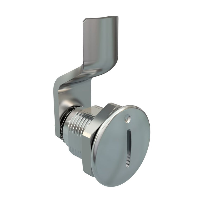 SOUTHCO Quarter-Turn Cam Latch, Slotted Recess, 6mm (.24 in) Grip, Not Sealed, Zinc Alloy, Chrome Plated, Bright [E5-2-001-000]