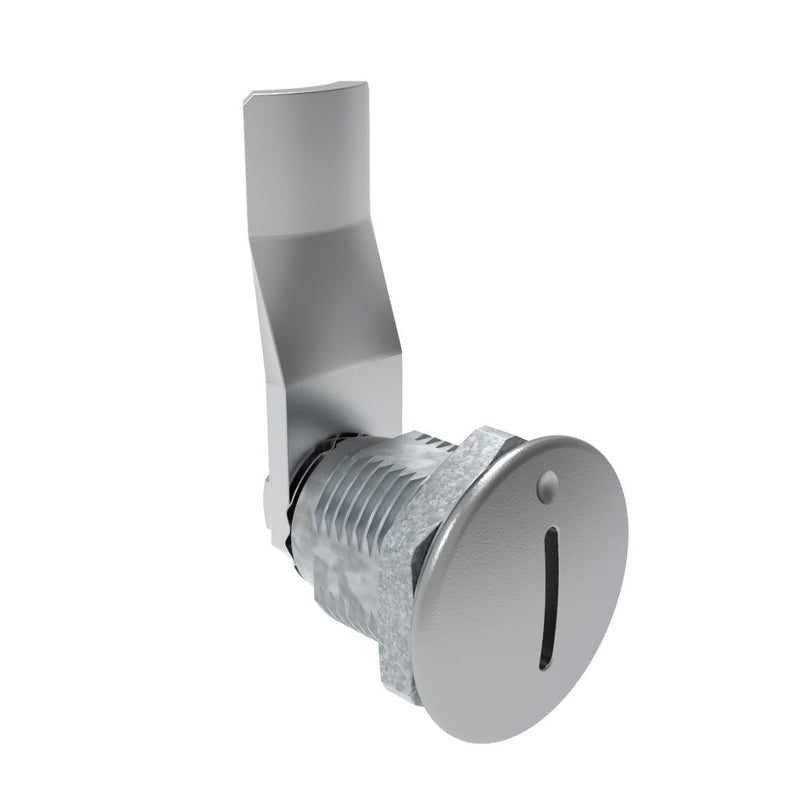 SOUTHCO Quarter-Turn Cam Latch, Slotted Recess, 26mm (1.02 in) Grip, Not Sealed, Zinc Alloy, Chrome Plated, Bright [E5-2-001-100]