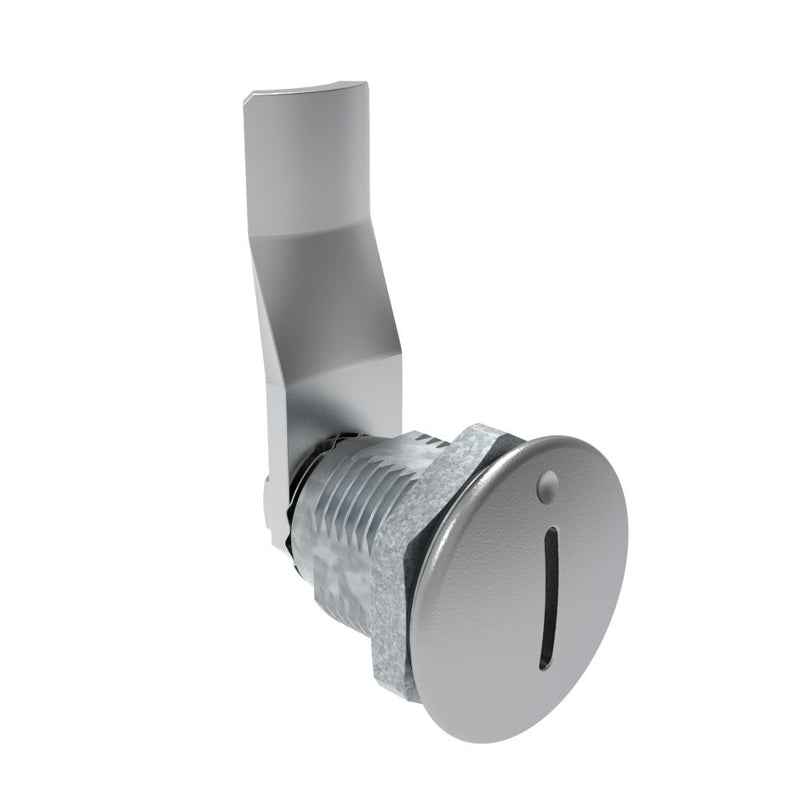 SOUTHCO Quarter-Turn Cam Latch, Slotted Recess, 26mm (1.02 in) Grip, Sealed, Zinc Alloy, Chrome Plated, Bright [E5-2-001-101]