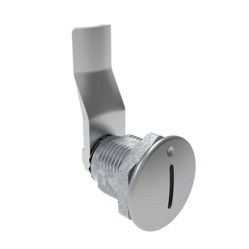 SOUTHCO Quarter-Turn Cam Latch, Slotted Recess, 28mm (1.10 in) Grip, Not Sealed, Zinc Alloy, Chrome Plated, Bright [E5-2-001-110]