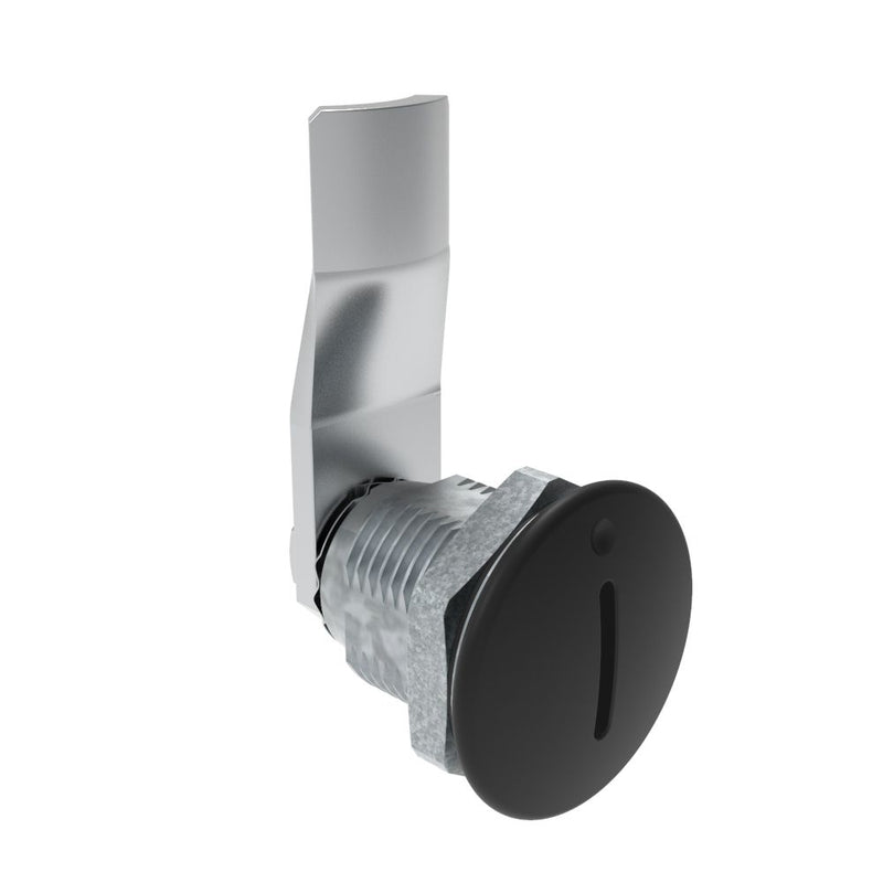 SOUTHCO Quarter-Turn Cam Latch, Slotted Recess, 20mm (.79 in) Grip, Sealed, Zinc Alloy, Powder Coat, Black [E5-2-005-071]