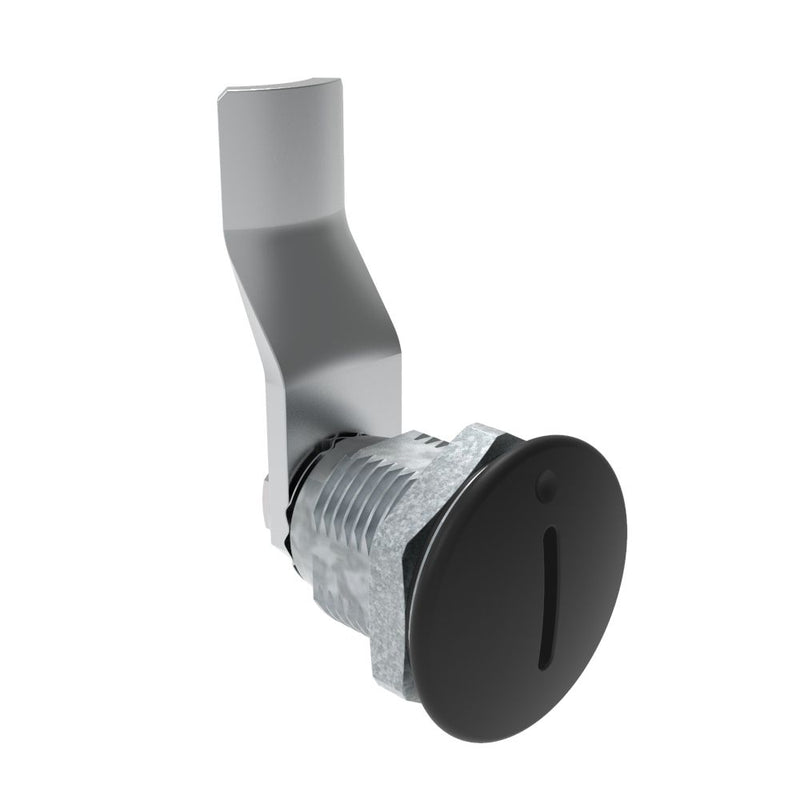 SOUTHCO Quarter-Turn Cam Latch, Slotted Recess, 30mm (1.18 in) Grip, Sealed, Zinc Alloy, Powder Coat, Black [E5-2-005-121]