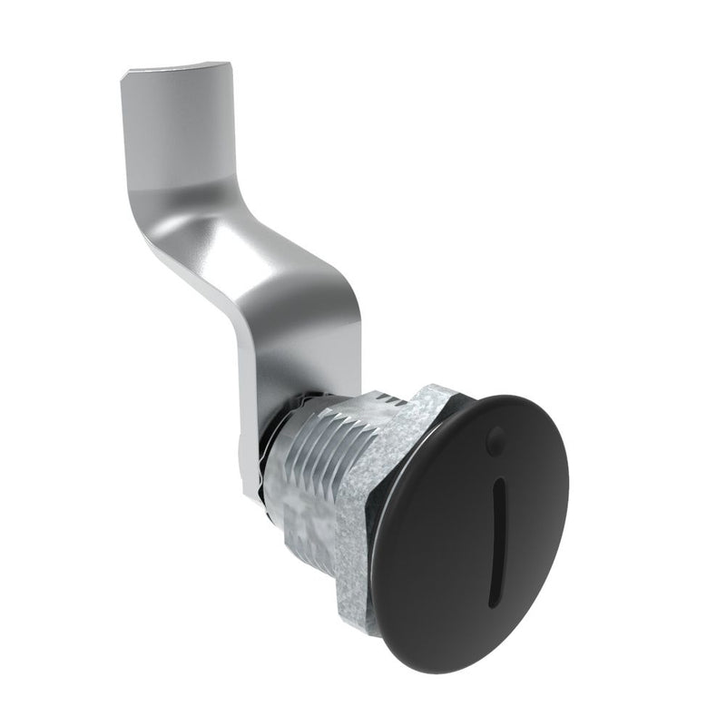SOUTHCO Quarter-Turn Cam Latch, Slotted Recess, 44mm (1.73 in) Grip, Sealed, Zinc Alloy, Powder Coat, Black [E5-2-005-191]