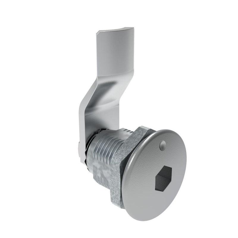 SOUTHCO Quarter-Turn Cam Latch, 8 mm Hex Recess, 14mm (.55 in) Grip, Sealed, Zinc Alloy, Chrome Plated, Bright [E5-2-011-041]