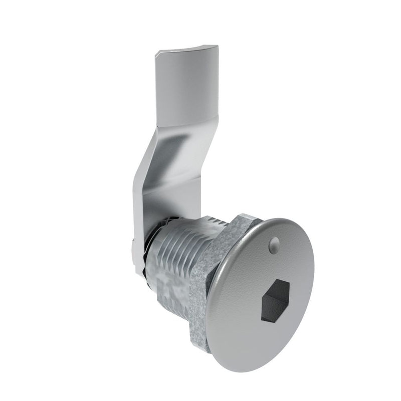 SOUTHCO Quarter-Turn Cam Latch, 8 mm Hex Recess, 16mm (.63 in) Grip, Not Sealed, Zinc Alloy, Chrome Plated, Bright [E5-2-011-050]