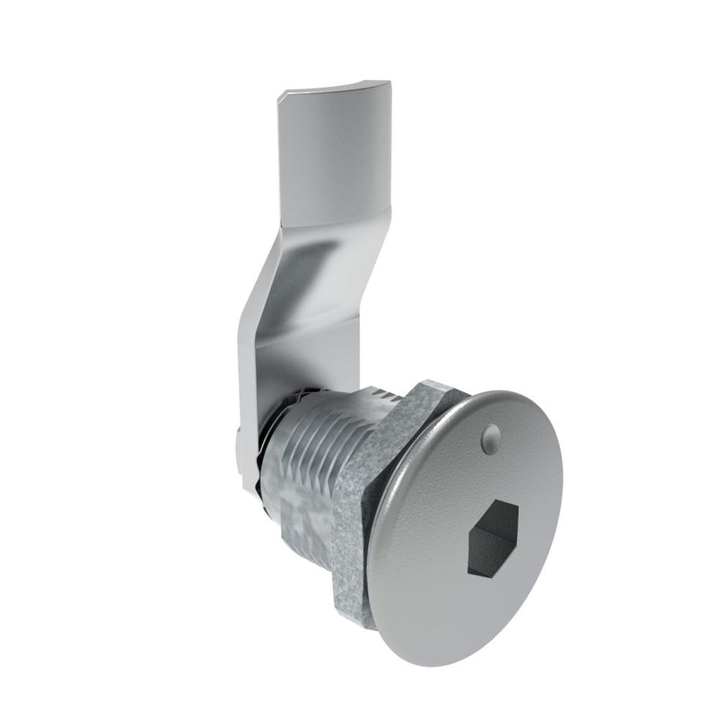 SOUTHCO Quarter-Turn Cam Latch, 8 mm Hex Recess, 16mm (.63 in) Grip, Sealed, Zinc Alloy, Chrome Plated, Bright [E5-2-011-051]