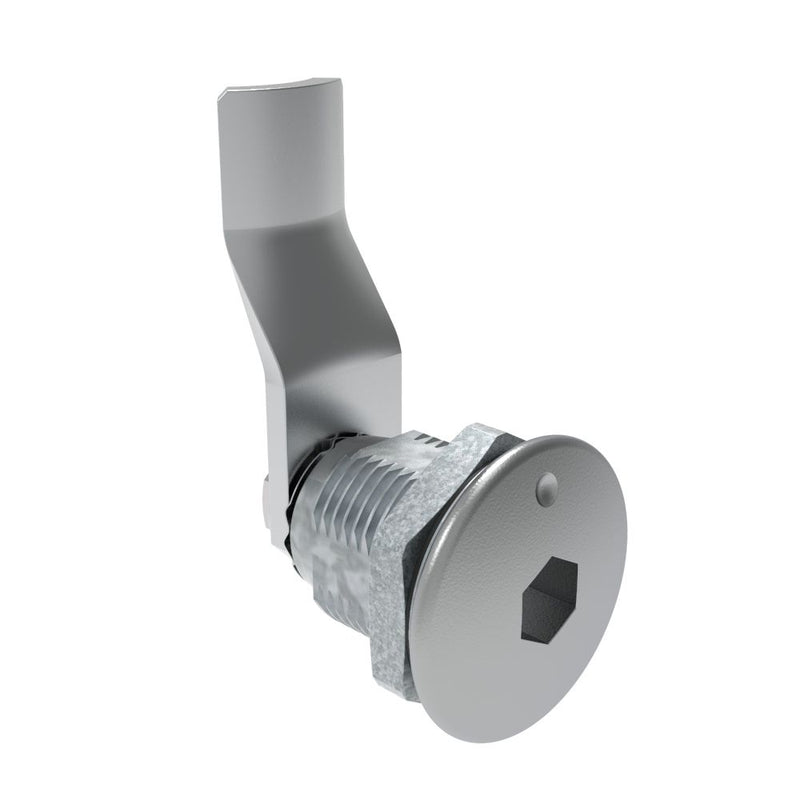 SOUTHCO Quarter-Turn Cam Latch, 8 mm Hex Recess, 30mm (1.18 in) Grip, Sealed, Zinc Alloy, Chrome Plated, Bright [E5-2-011-121]