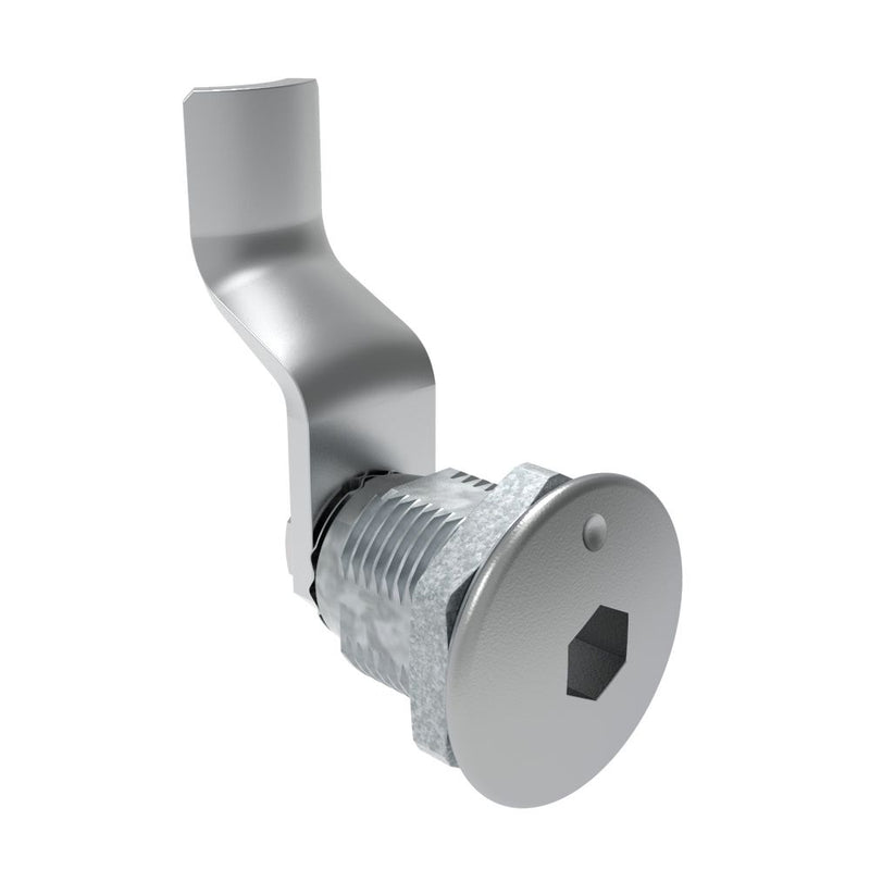 SOUTHCO Quarter-Turn Cam Latch, 8 mm Hex Recess, 38mm (1.50 in) Grip, Not Sealed, Zinc Alloy, Chrome Plated, Bright [E5-2-011-160]