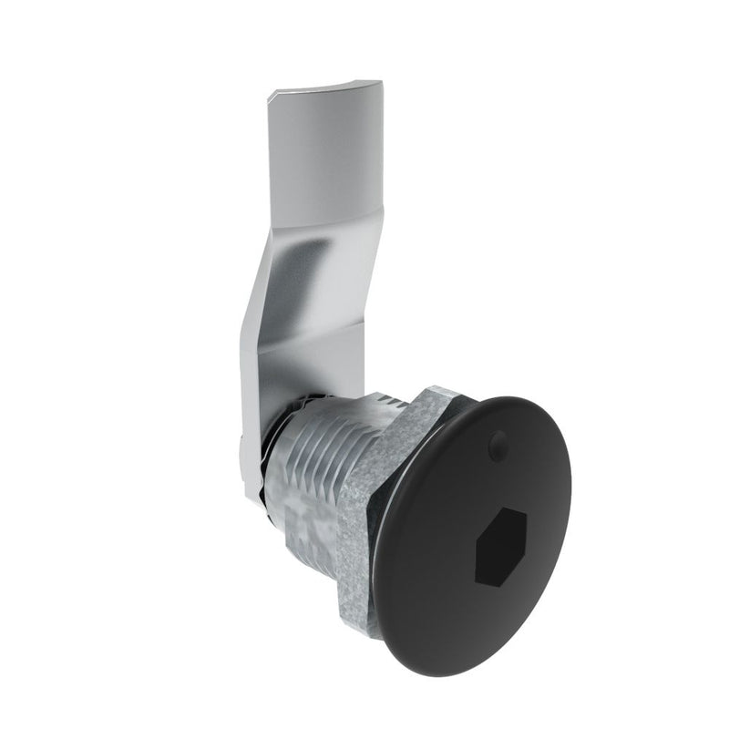 SOUTHCO Quarter-Turn Cam Latch, 8 mm Hex Recess, 18mm (.71 in) Grip, Sealed, Zinc Alloy, Powder Coat, Black [E5-2-015-061]