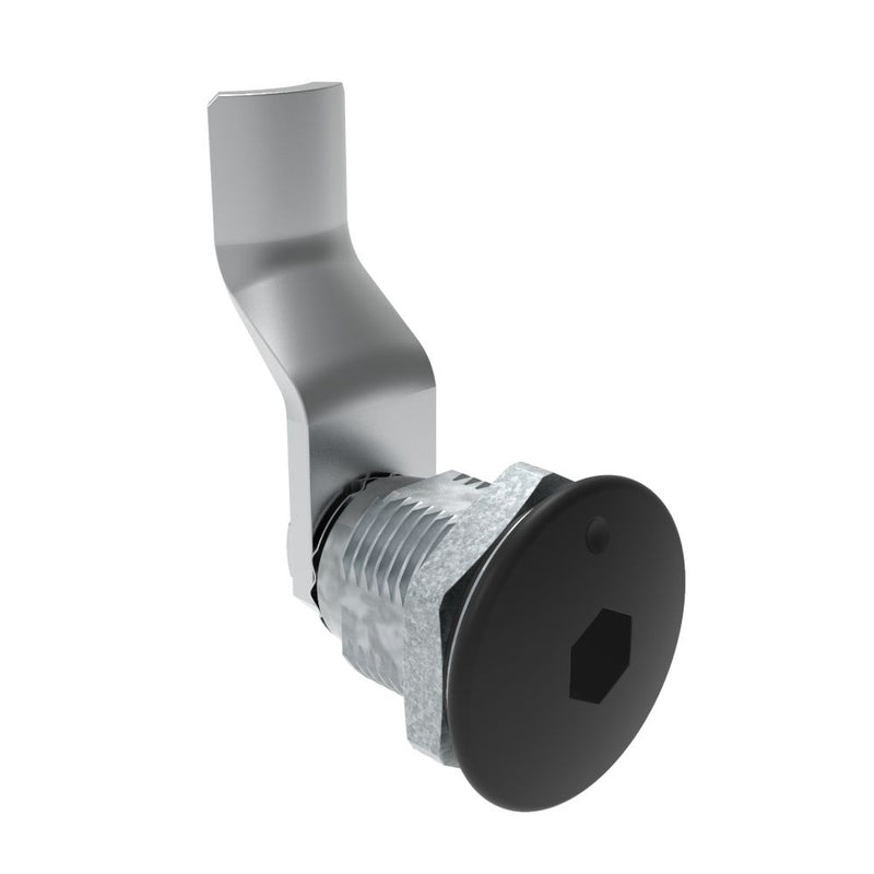 SOUTHCO Quarter-Turn Cam Latch, 8 mm Hex Recess, 34mm (1.34 in) Grip, Sealed, Zinc Alloy, Powder Coat, Black [E5-2-015-141]