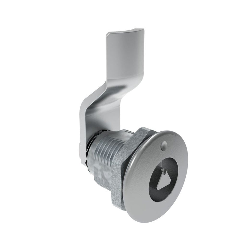 SOUTHCO Quarter-Turn Cam Latch, 7 mm Triangle Recess, 10mm (.39 in) Grip, Sealed, Zinc Alloy, Chrome Plated, Bright [E5-2-021-021]