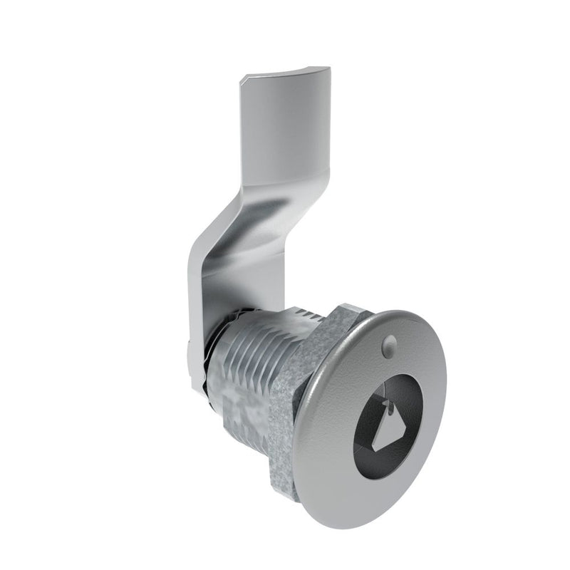 SOUTHCO Quarter-Turn Cam Latch, 7 mm Triangle Recess, 12mm (.47 in) Grip, Not Sealed, Zinc Alloy, Chrome Plated, Bright [E5-2-021-030]