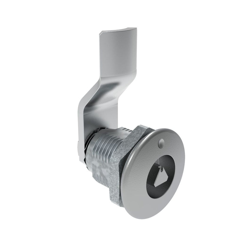 SOUTHCO Quarter-Turn Cam Latch, 7 mm Triangle Recess, 12mm (.47 in) Grip, Sealed, Zinc Alloy, Chrome Plated, Bright [E5-2-021-031]