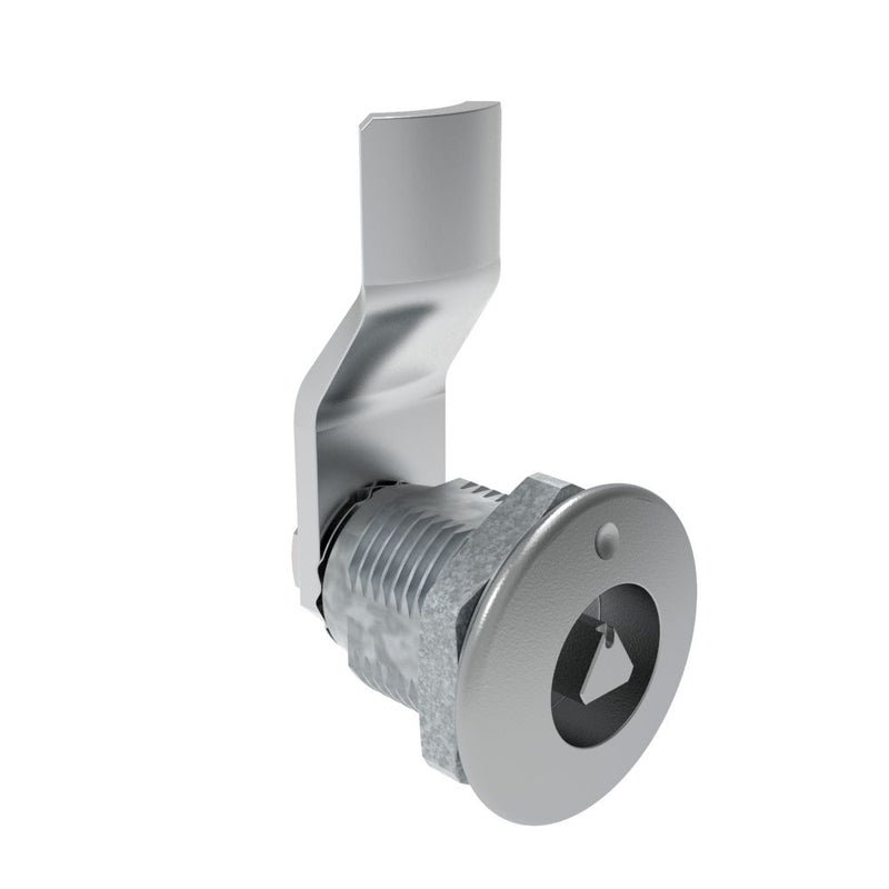 SOUTHCO Quarter-Turn Cam Latch, 7 mm Triangle Recess, 14mm (.55 in) Grip, Not Sealed, Zinc Alloy, Chrome Plated, Bright [E5-2-021-040]