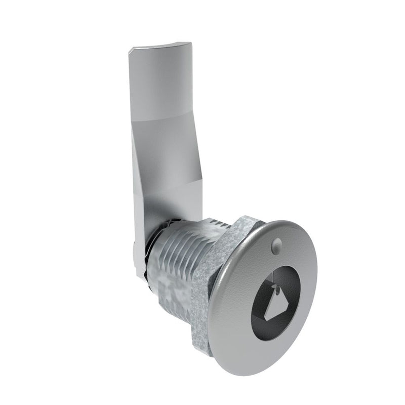SOUTHCO Quarter-Turn Cam Latch, 7 mm Triangle Recess, 24mm (.94 in) Grip, Not Sealed, Zinc Alloy, Chrome Plated, Bright [E5-2-021-090]