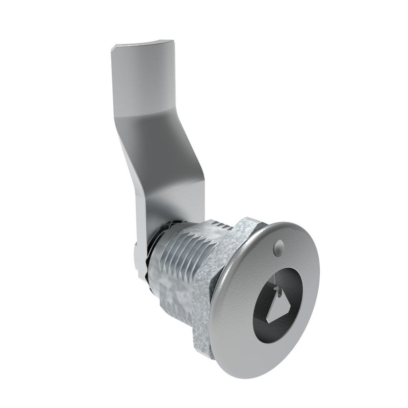 SOUTHCO Quarter-Turn Cam Latch, 7 mm Triangle Recess, 30mm (1.18 in) Grip, Not Sealed, Zinc Alloy, Chrome Plated, Bright [E5-2-021-120]