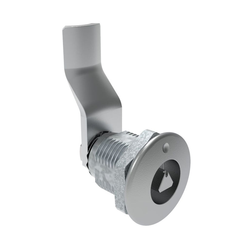 SOUTHCO Quarter-Turn Cam Latch, 7 mm Triangle Recess, 32mm (1.25 in) Grip, Not Sealed, Zinc Alloy, Chrome Plated, Bright [E5-2-021-130]