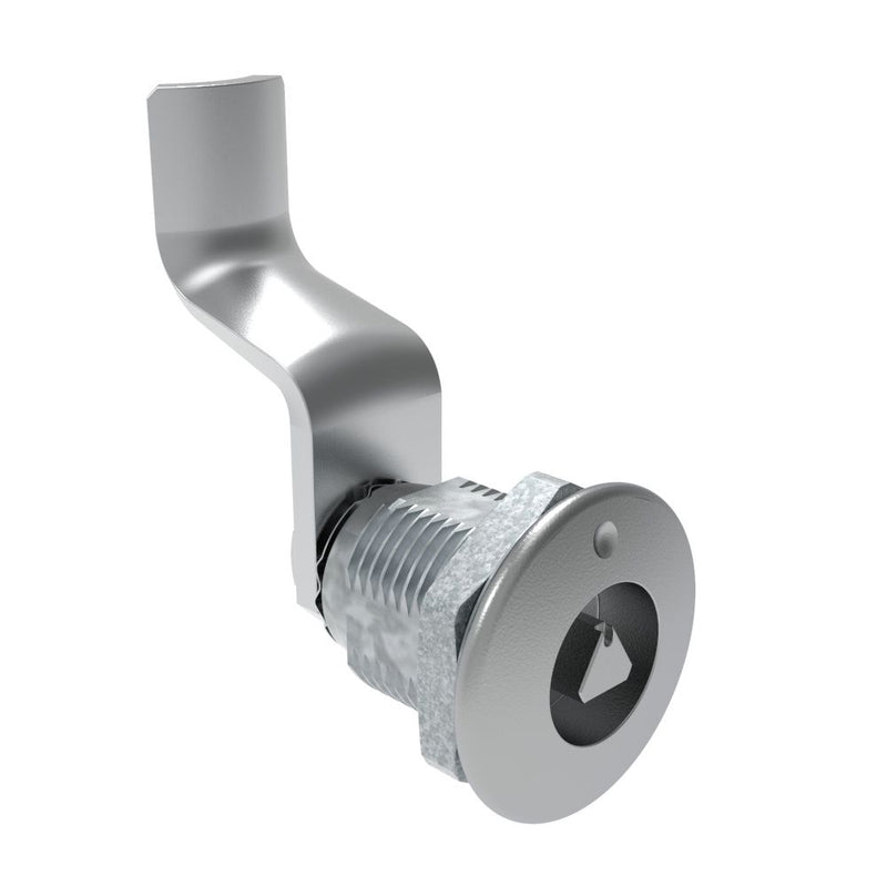 SOUTHCO Quarter-Turn Cam Latch, 7 mm Triangle Recess, 44mm (1.73 in) Grip, Not Sealed, Zinc Alloy, Chrome Plated, Bright [E5-2-021-190]