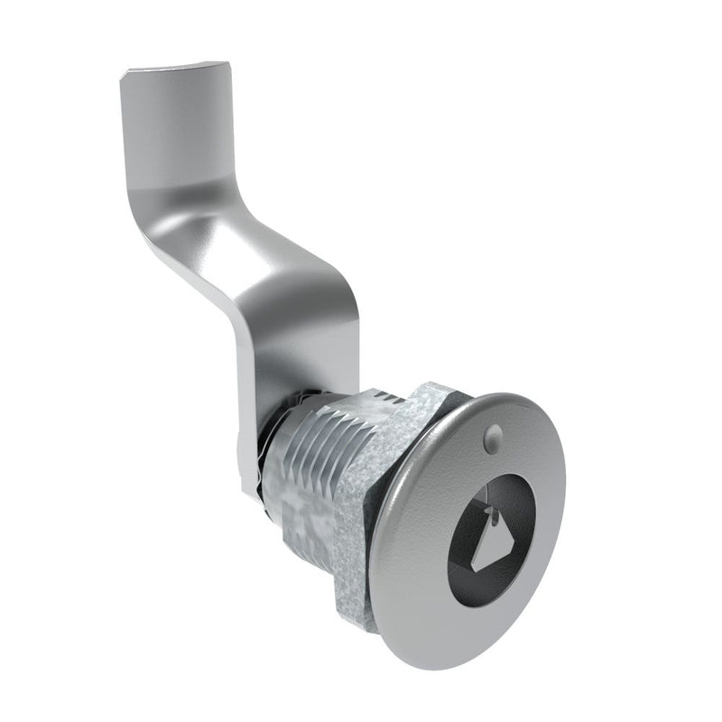SOUTHCO Quarter-Turn Cam Latch, 7 mm Triangle Recess, 44mm (1.73 in) Grip, Sealed, Zinc Alloy, Chrome Plated, Bright [E5-2-021-191]