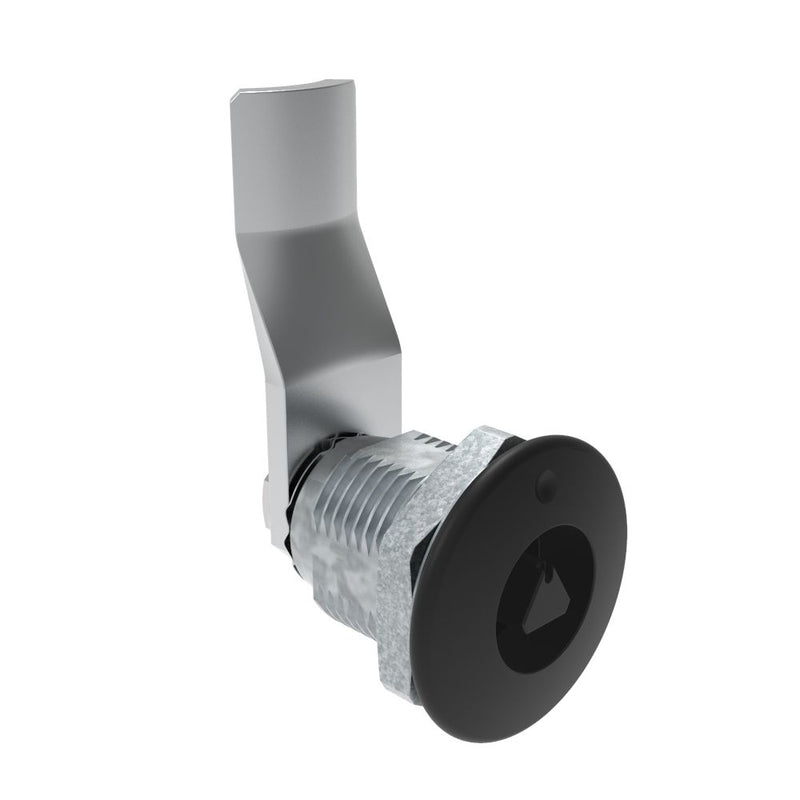 SOUTHCO Quarter-Turn Cam Latch, 7 mm Triangle Recess, 28mm (1.10 in) Grip, Not Sealed, Zinc Alloy, Powder Coat, Black [E5-2-025-110]