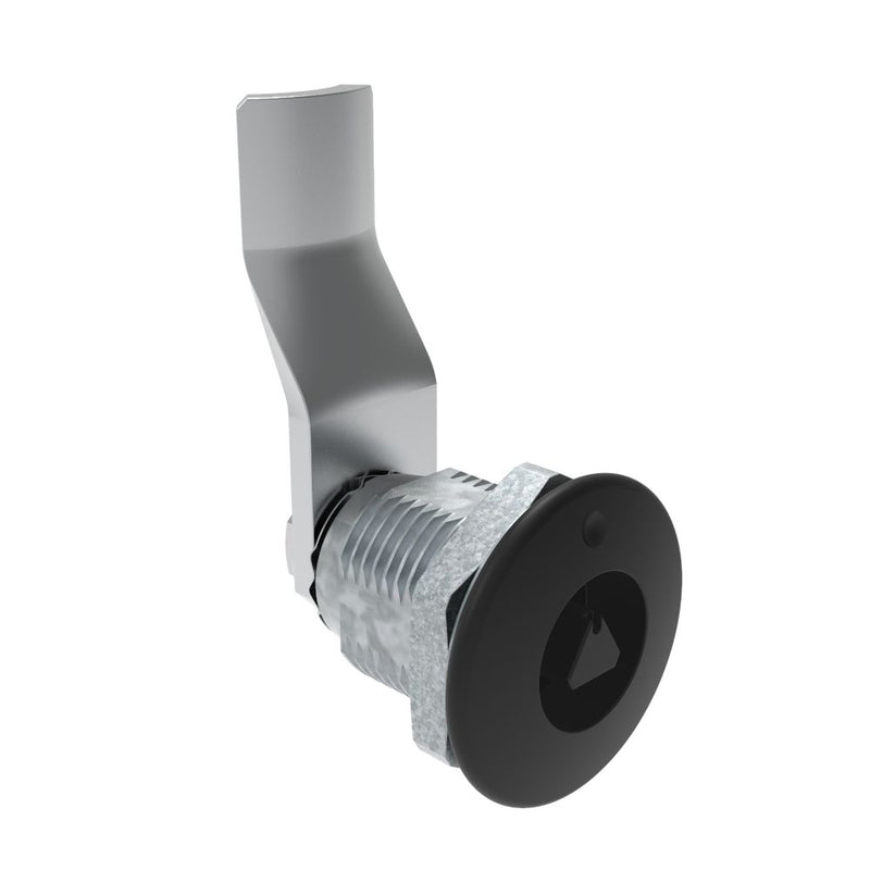 SOUTHCO Quarter-Turn Cam Latch, 7 mm Triangle Recess, 30mm (1.18 in) Grip, Not Sealed, Zinc Alloy, Powder Coat, Black [E5-2-025-120]