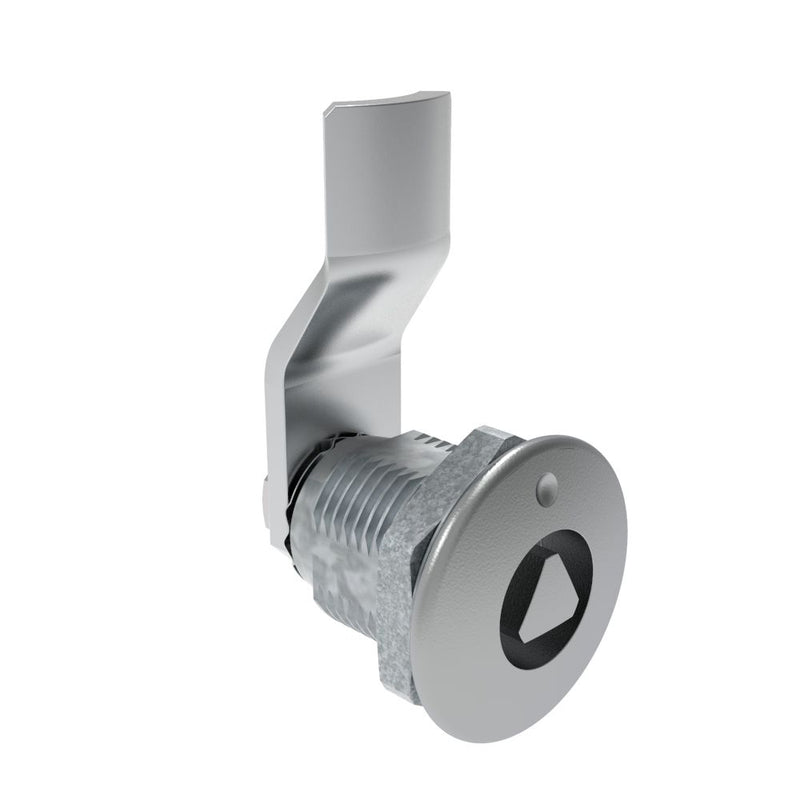 SOUTHCO Quarter-Turn Cam Latch, 8 mm Triangle Recess, 14mm (.55 in) Grip, Not Sealed, Zinc Alloy, Chrome Plated, Bright [E5-2-031-040]