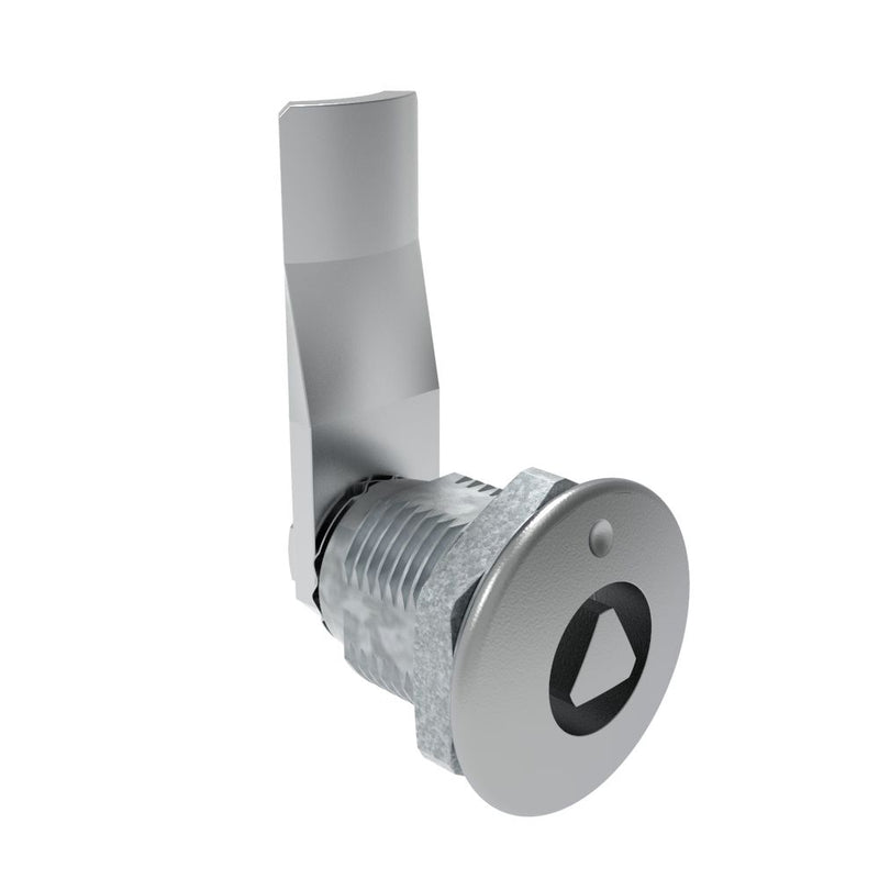 SOUTHCO Quarter-Turn Cam Latch, 8 mm Triangle Recess, 24mm (.94 in) Grip, Not Sealed, Zinc Alloy, Chrome Plated, Bright [E5-2-031-090]