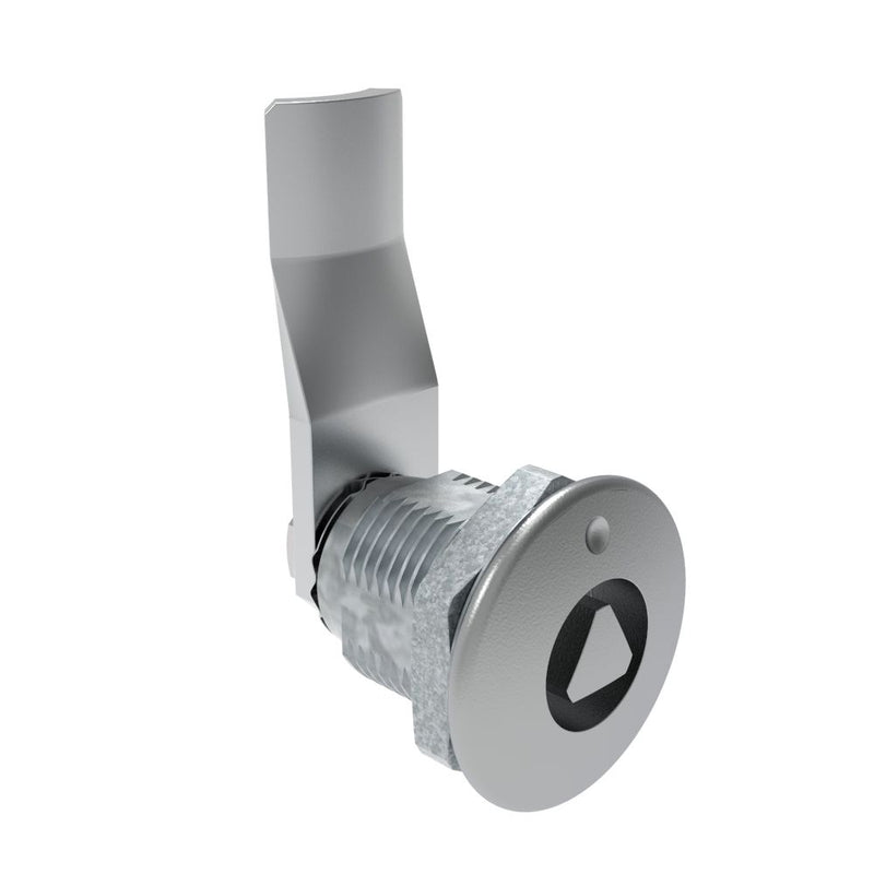 SOUTHCO Quarter-Turn Cam Latch, 8 mm Triangle Recess, 26mm (1.02 in) Grip, Not Sealed, Zinc Alloy, Chrome Plated, Bright [E5-2-031-100]