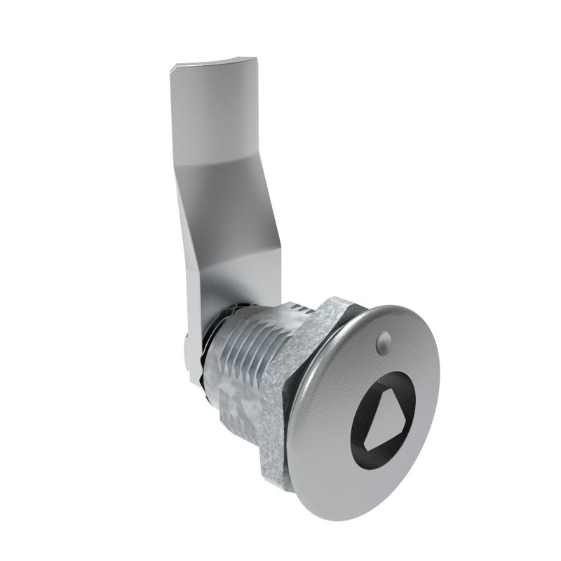 SOUTHCO Quarter-Turn Cam Latch, 8 mm Triangle Recess, 26mm (1.02 in) Grip, Sealed, Zinc Alloy, Chrome Plated, Bright [E5-2-031-101]
