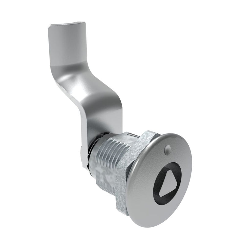 SOUTHCO Quarter-Turn Cam Latch, 8 mm Triangle Recess, 40mm (1.57 in) Grip, Not Sealed, Zinc Alloy, Chrome Plated, Bright [E5-2-031-170]