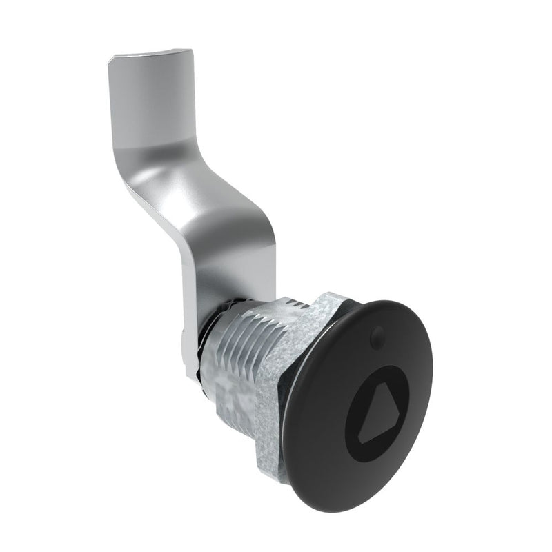 SOUTHCO Quarter-Turn Cam Latch, 8 mm Triangle Recess, 40mm (1.57 in) Grip, Sealed, Zinc Alloy, Powder Coat, Black [E5-2-035-171]